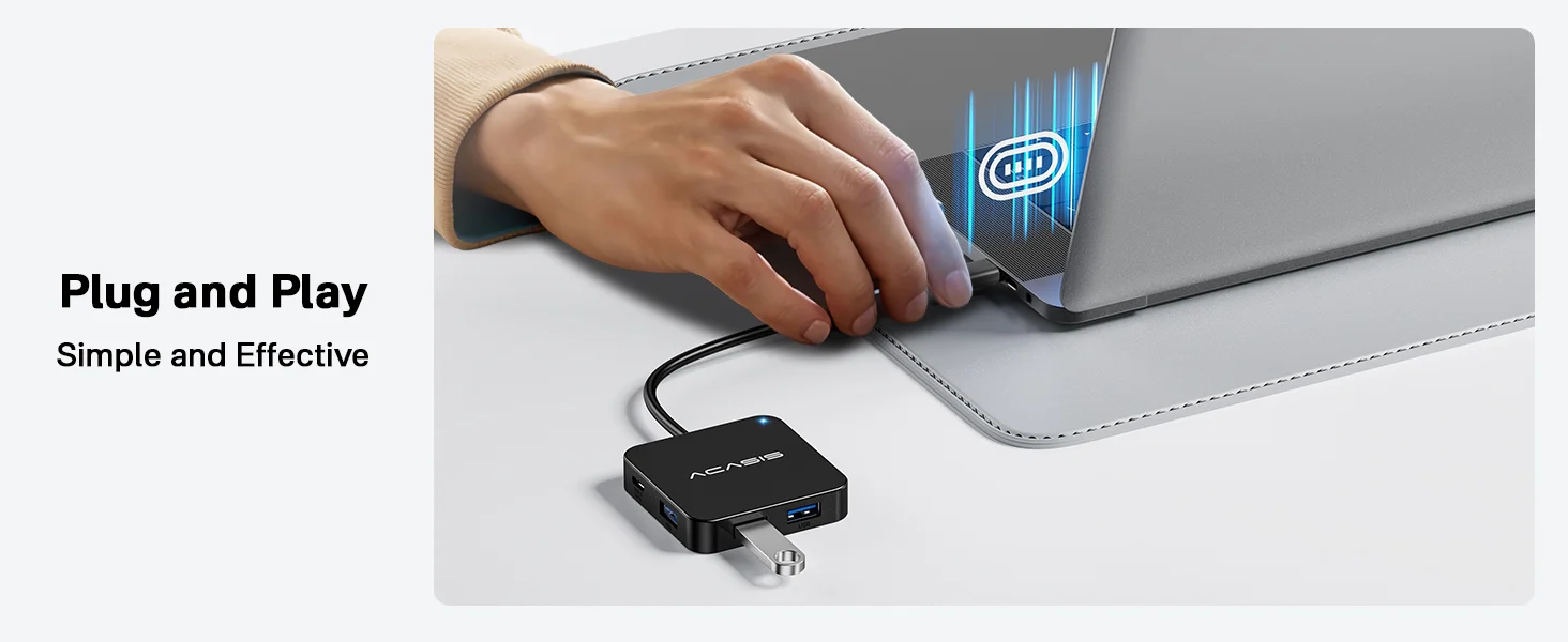 USB hub Acasis HB0706 6-в-1 з HDMI 4K та PD 100W для швидкої зарядки